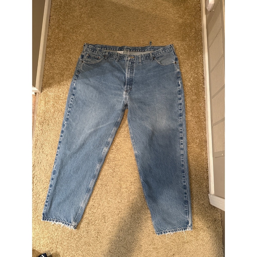 Carhartt B17 DST Relaxed Fit Jeans Mens 50x32 Medium Wash Blue Denim Workwear